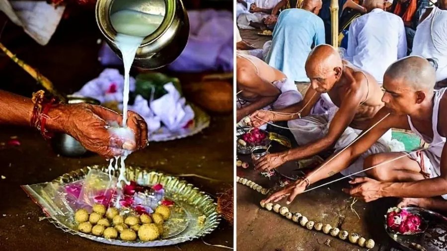 Shraddha Pitru Tarpan Puja in Badrinath with brahmin food
